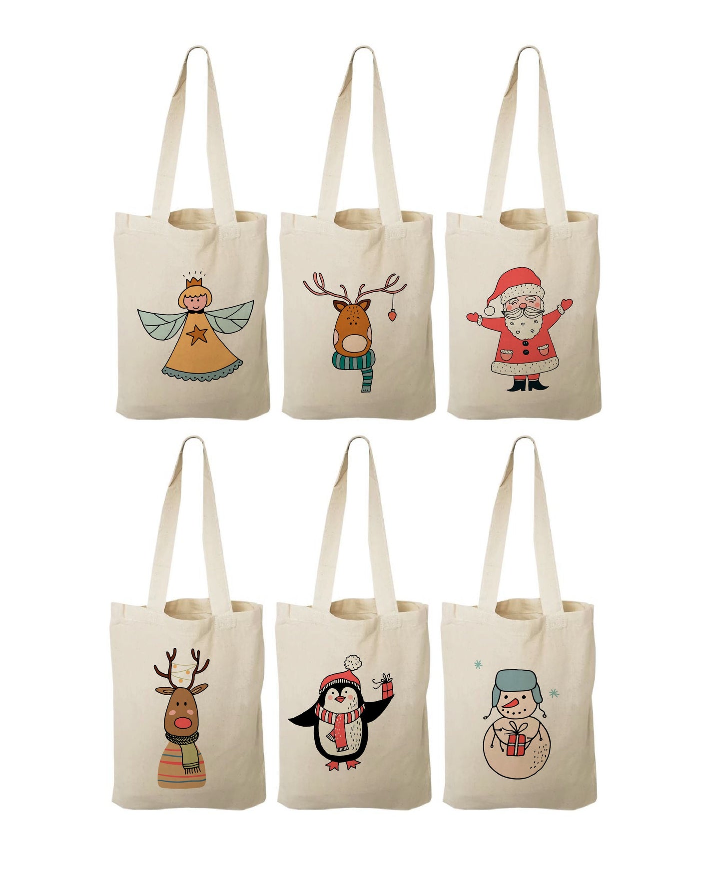 Christmas Party Favor Bags - Set of Six Bags