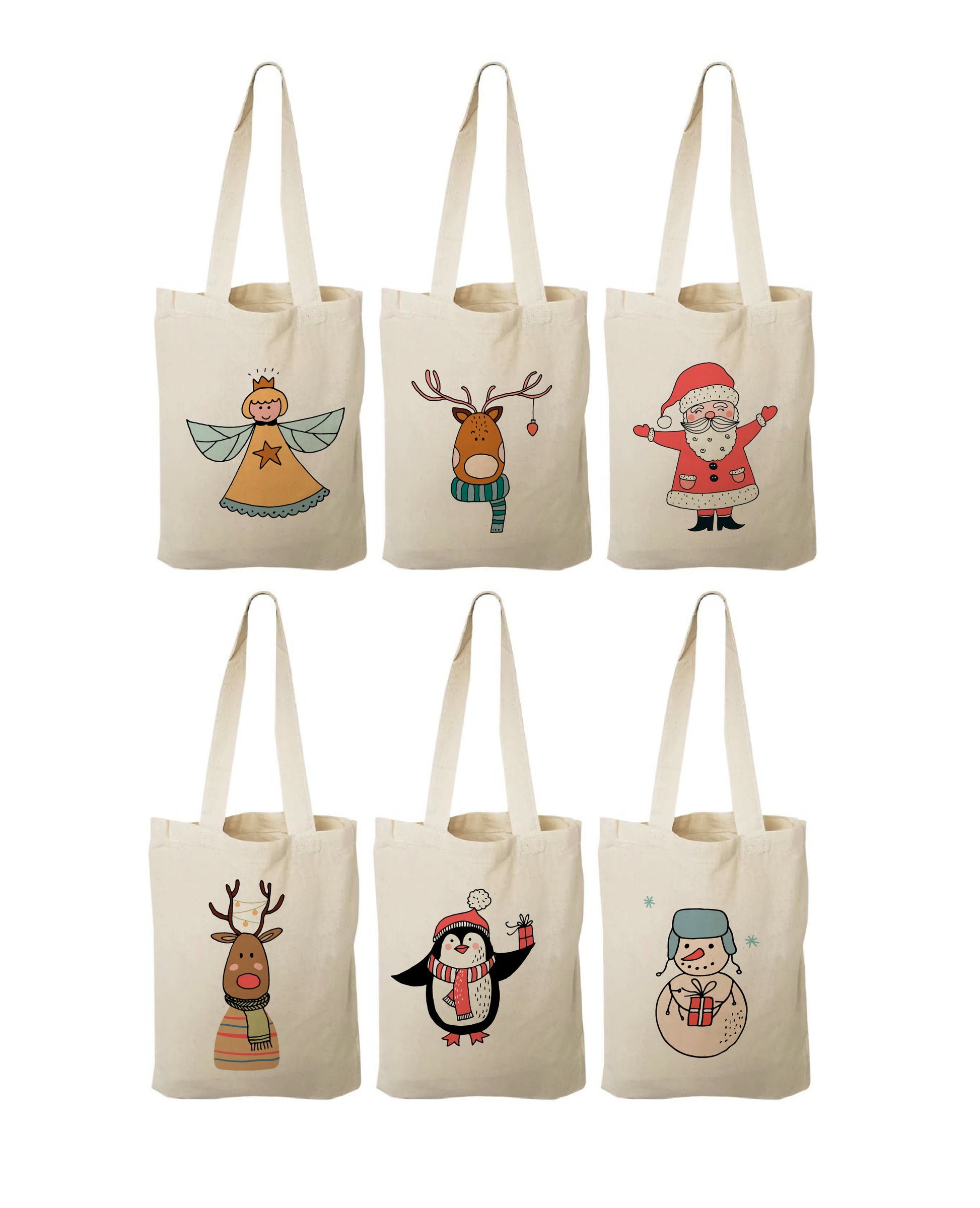 Christmas Party Favor Bags - Set of Six Bags