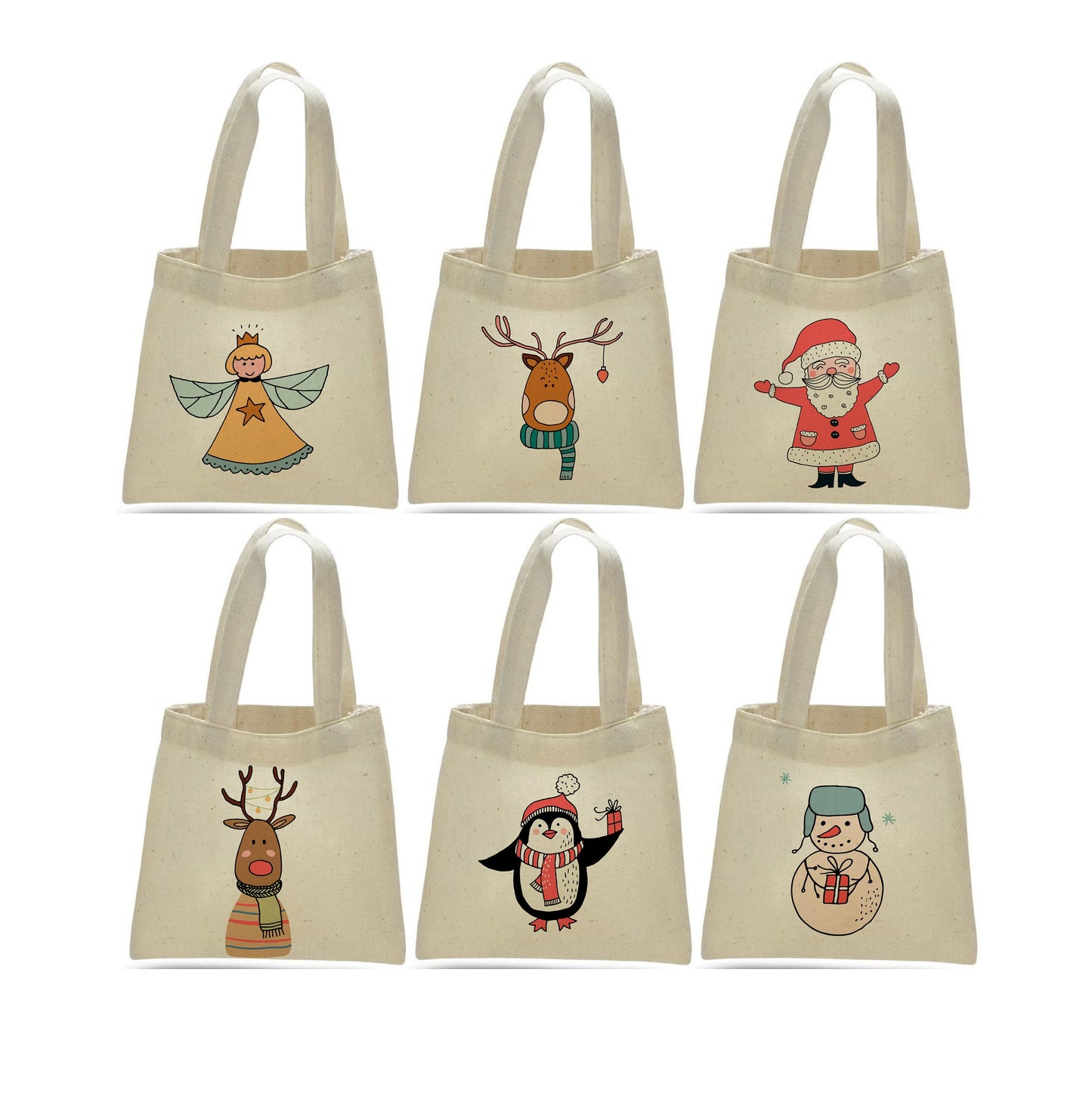 Christmas Party Favor Bags - Set of Six Bags