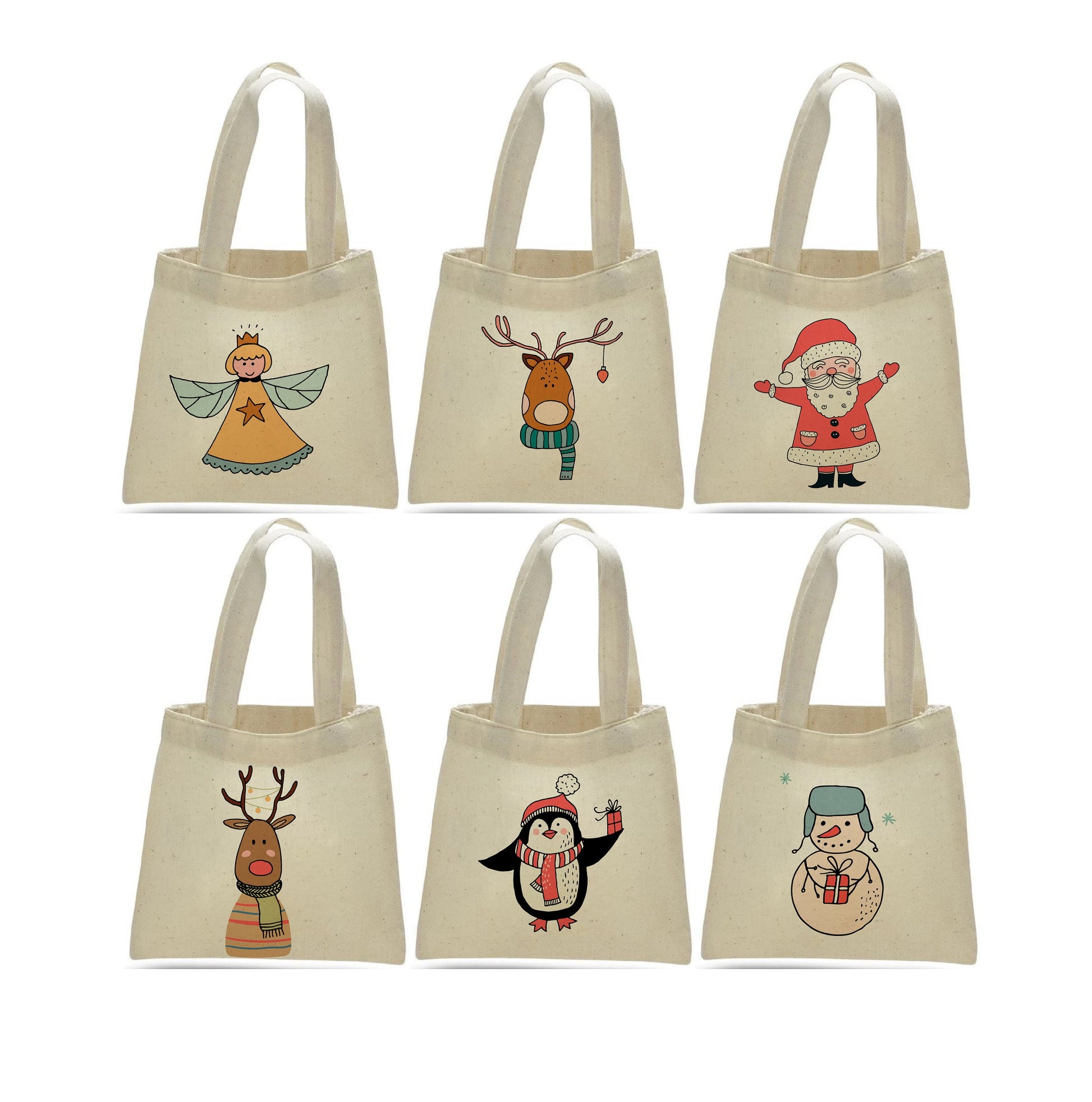 Christmas Party Favor Bags - Set of Six Bags