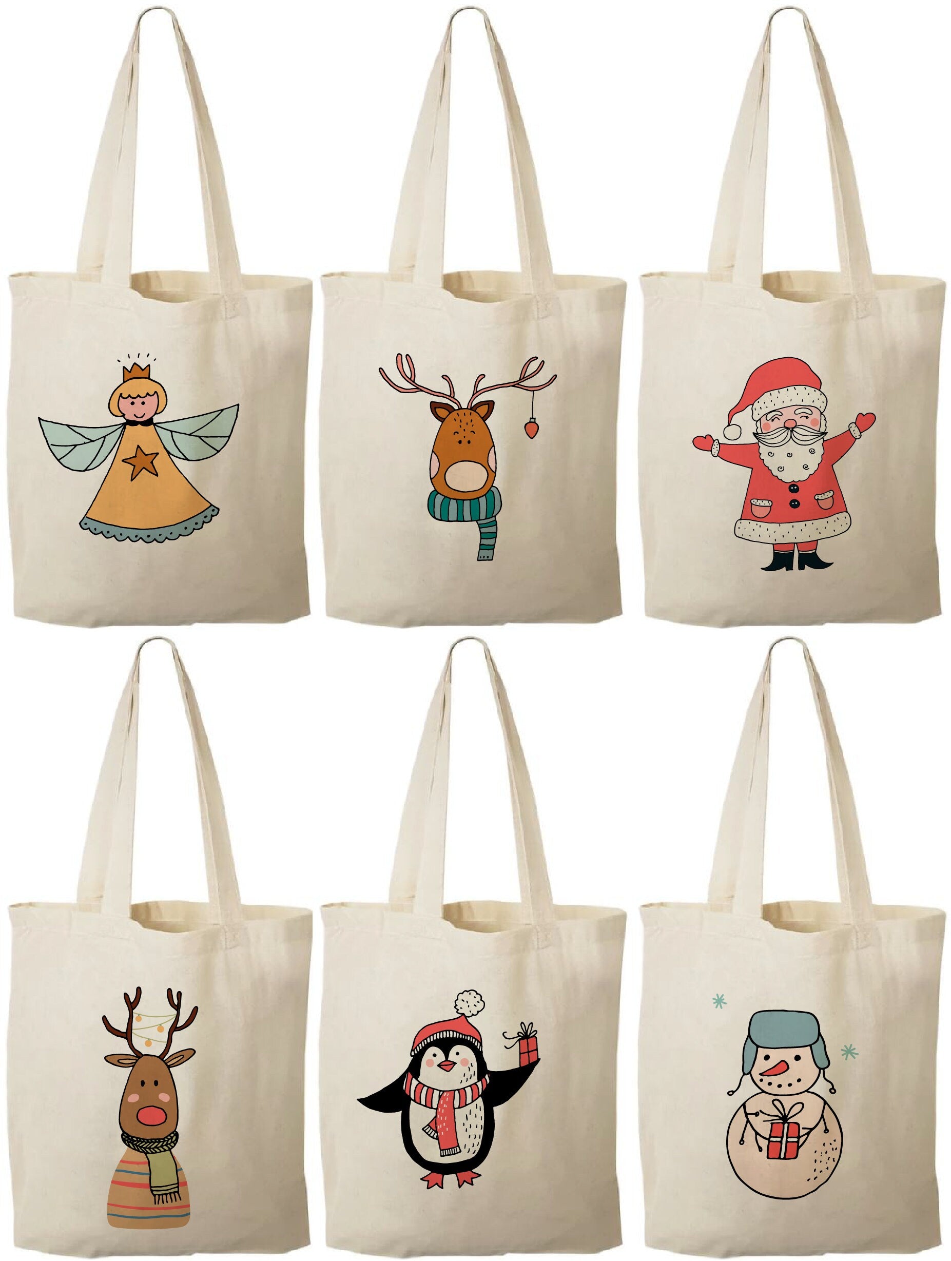 Christmas Party Favor Bags - Set of Six Bags
