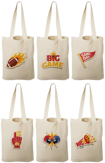 Football Party Favor Bags - Set of Six Bags