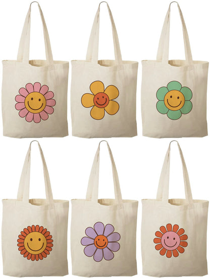 Groovy Flower Party Favor Bags - Perfect for Flower Themed Parties & Events! - Set of Six Bags