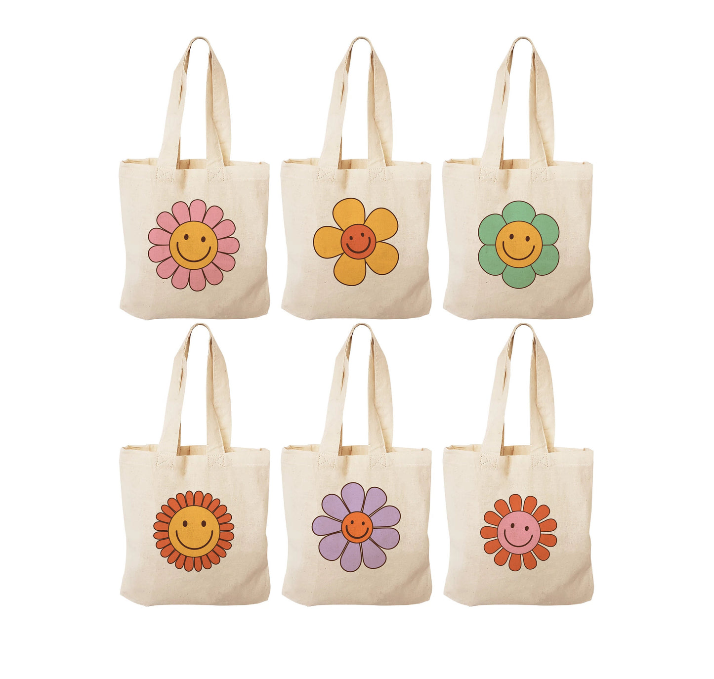 Groovy Flower Party Favor Bags - Perfect for Flower Themed Parties & Events! - Set of Six Bags