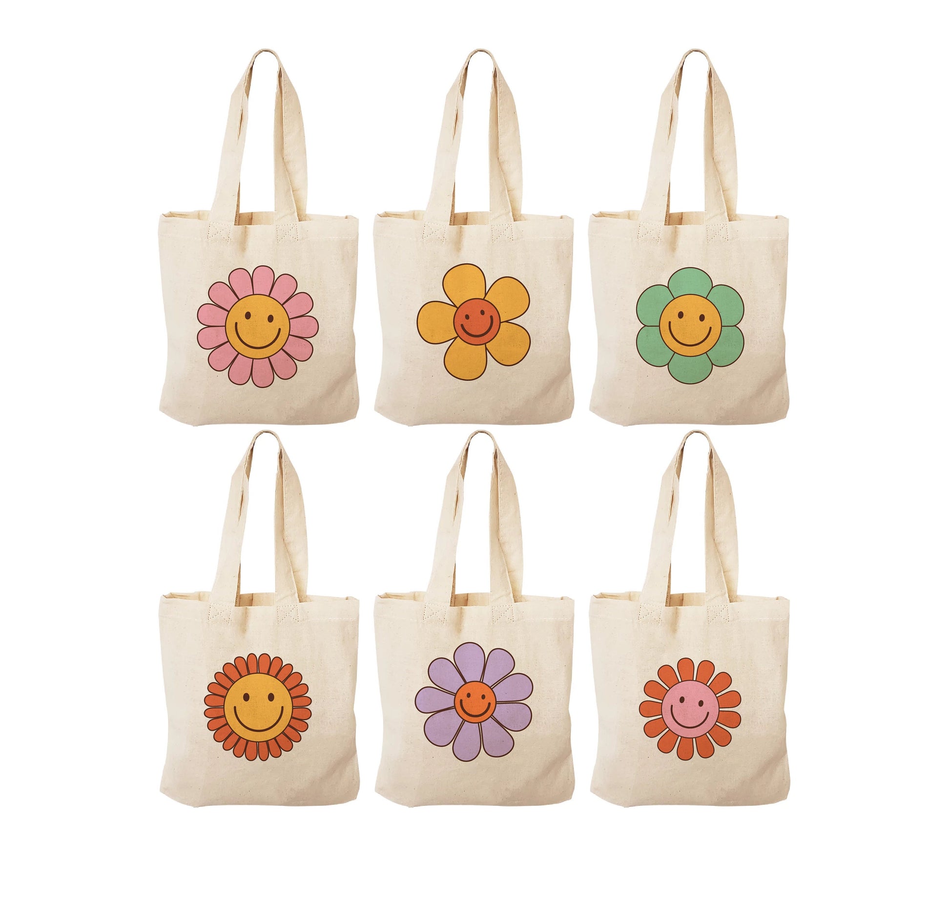 Groovy Flower Party Favor Bags - Perfect for Flower Themed Parties & Events! - Set of Six Bags