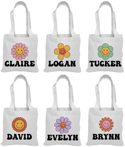 Personalized Groovy Flower Power Party Favor Bags - Set of Six Bags