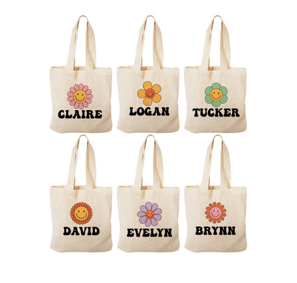 Personalized Groovy Flower Power Party Favor Bags - Set of Six Bags
