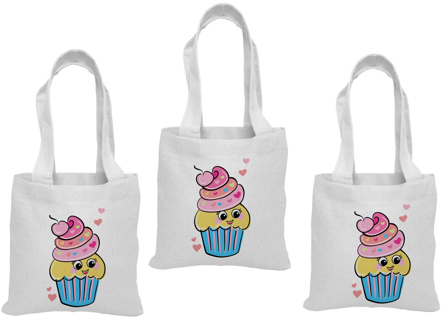 Cupcake Party Favor Bags - Set of Three Bags