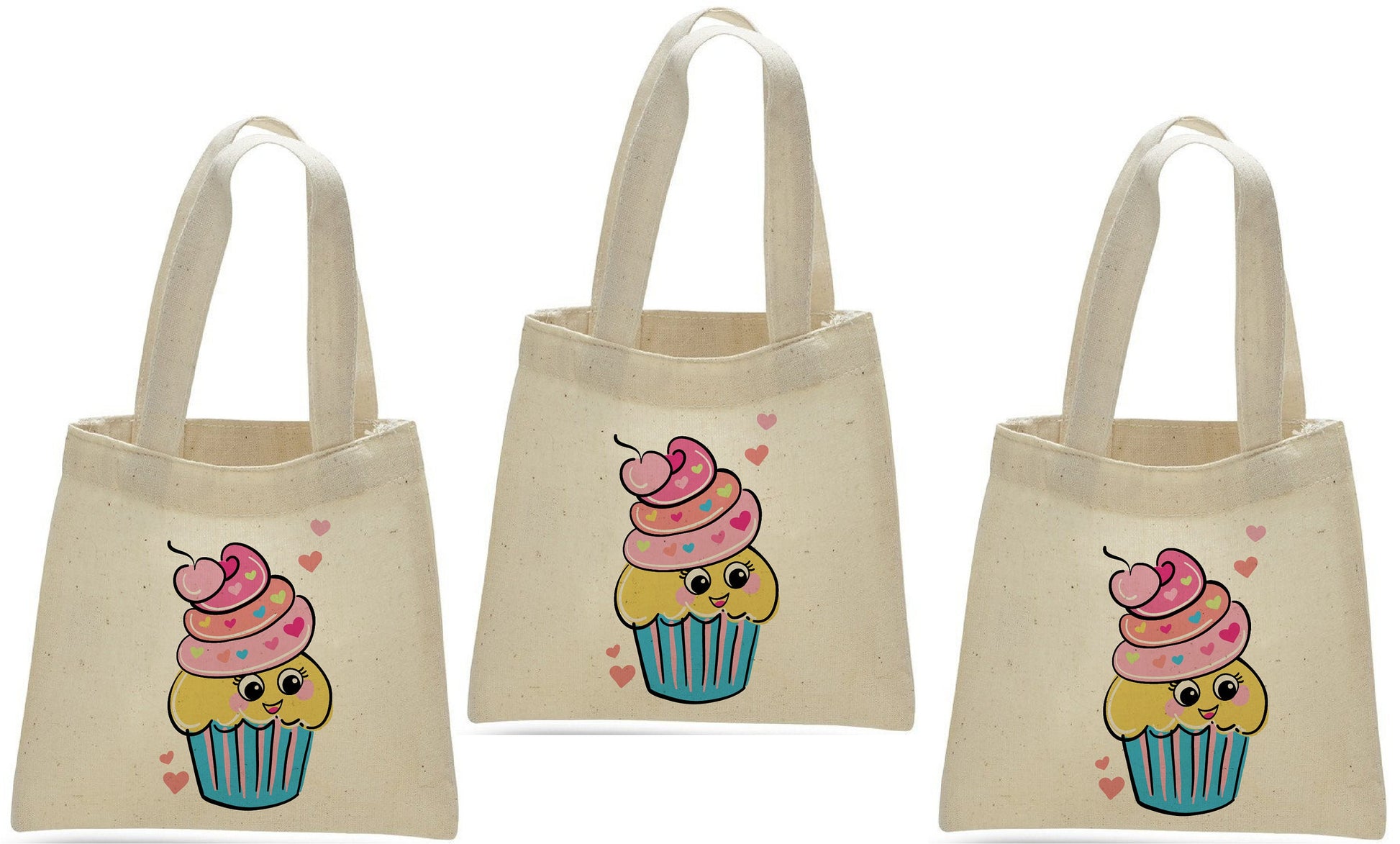 Cupcake Party Favor Bags - Set of Three Bags