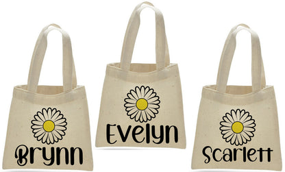 Personalized Daisy Party Favor Bags - Set of Three Bags