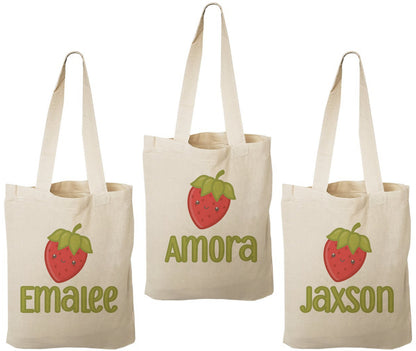 Custom Strawberry Party Favor Bags - Set of Three Bags