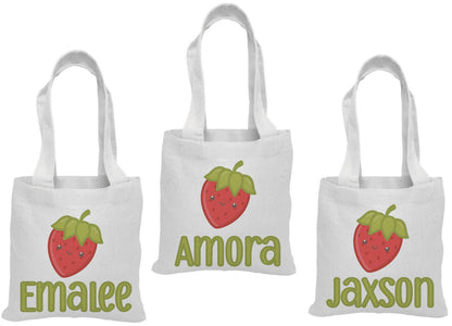 Custom Strawberry Party Favor Bags - Set of Three Bags