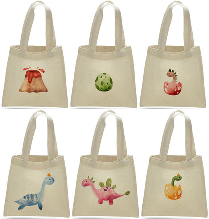 Dinosaur Party Favor Bags: Set of 6 Cotton Treat Bags