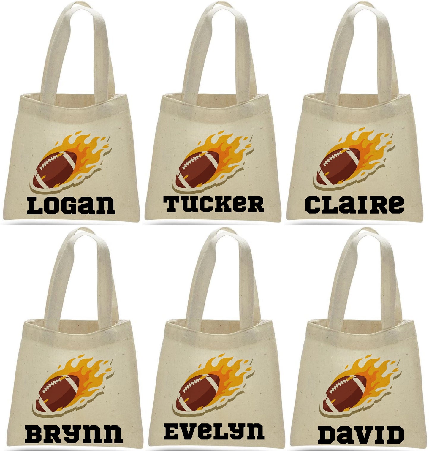 Personalized Football Party Favor Bags – Custom Name Goodie Bags, Kids Sports Birthday Favors, Game Day Treat Bags, Tailgate Party Gifts
