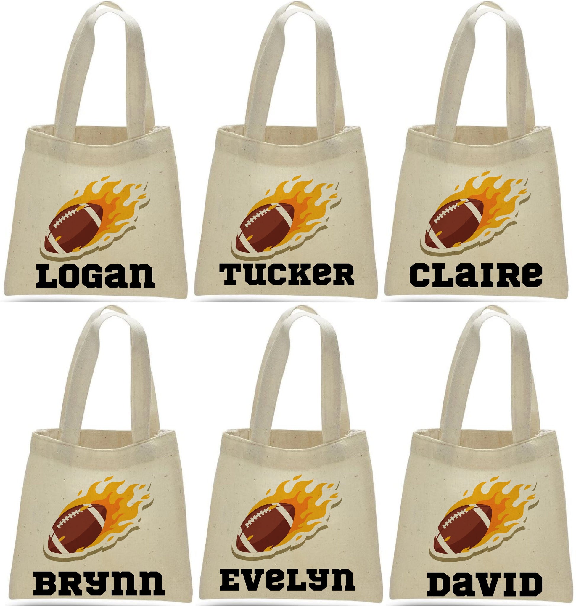 Personalized Football Party Favor Bags – Custom Name Goodie Bags, Kids Sports Birthday Favors, Game Day Treat Bags, Tailgate Party Gifts