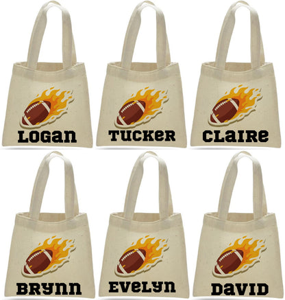 Personalized Football Party Favor Bags – Custom Name Goodie Bags, Kids Sports Birthday Favors, Game Day Treat Bags, Tailgate Party Gifts