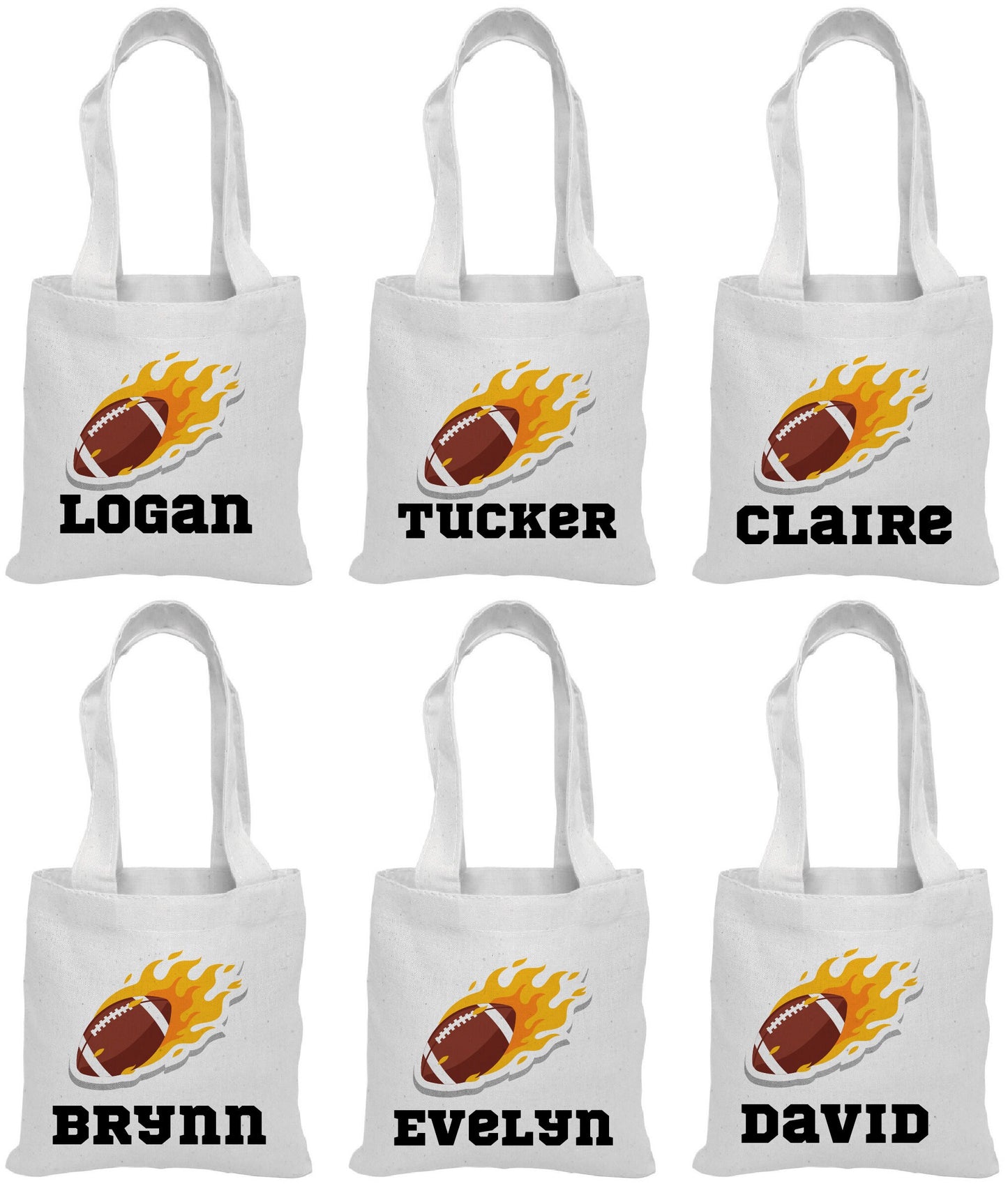 Personalized Football Party Favor Bags – Custom Name Goodie Bags, Kids Sports Birthday Favors, Game Day Treat Bags, Tailgate Party Gifts