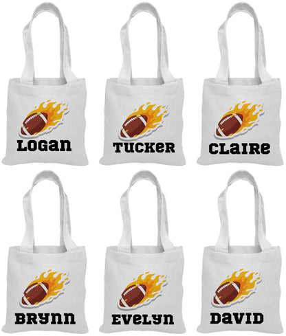 Personalized Football Party Favor Bags – Custom Name Goodie Bags, Kids Sports Birthday Favors, Game Day Treat Bags, Tailgate Party Gifts
