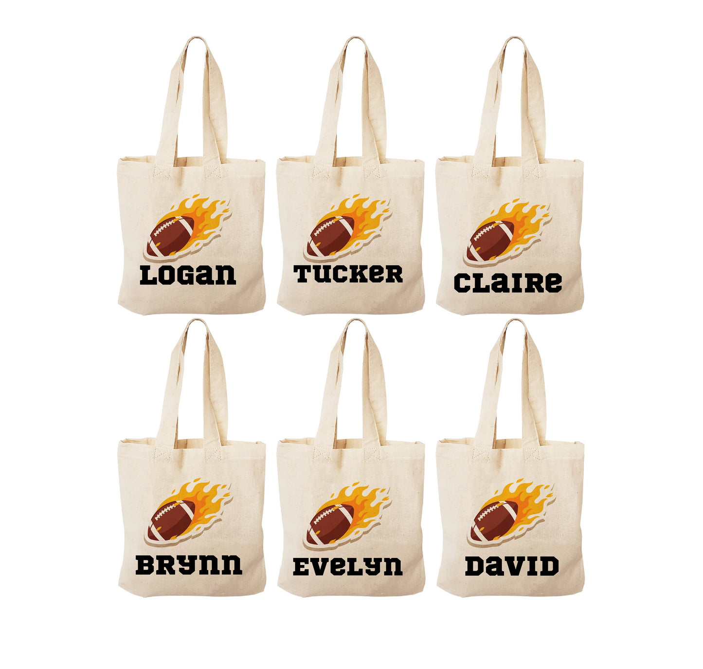Personalized Football Party Favor Bags – Custom Name Goodie Bags, Kids Sports Birthday Favors, Game Day Treat Bags, Tailgate Party Gifts