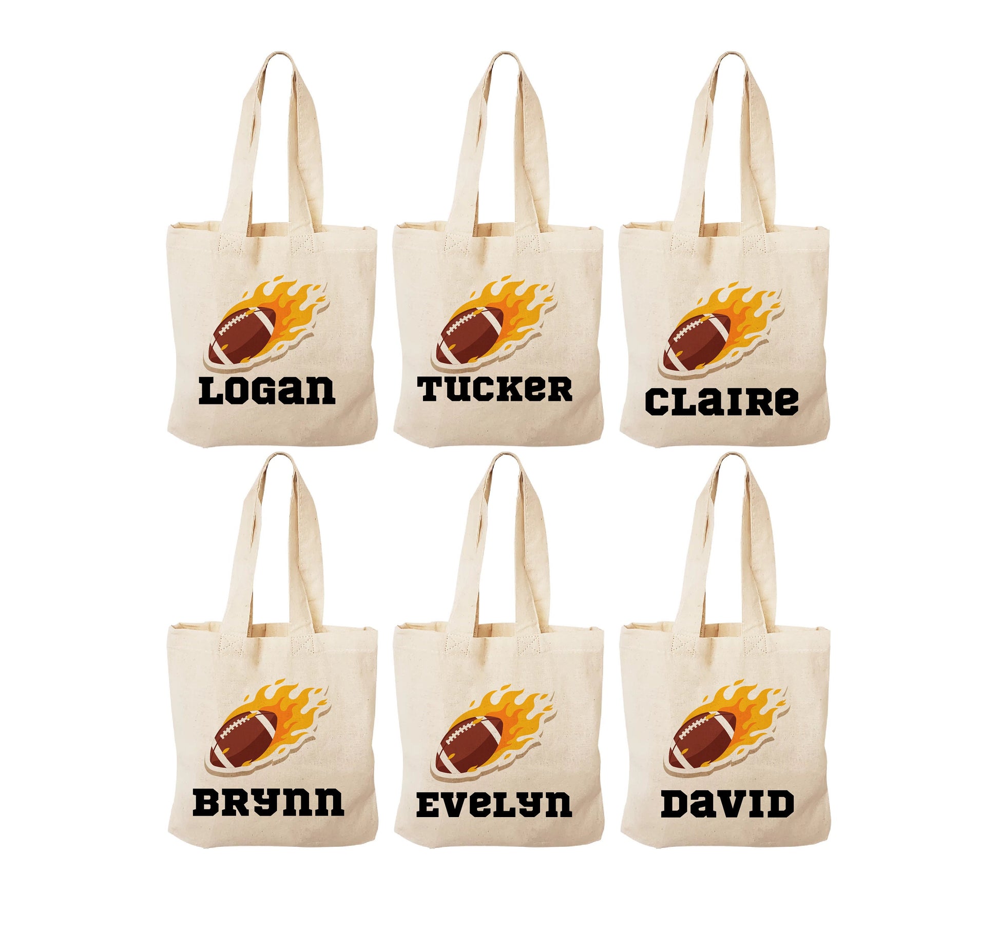 Personalized Football Party Favor Bags – Custom Name Goodie Bags, Kids Sports Birthday Favors, Game Day Treat Bags, Tailgate Party Gifts