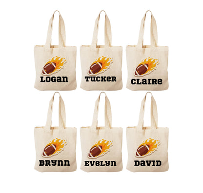 Personalized Football Party Favor Bags – Custom Name Goodie Bags, Kids Sports Birthday Favors, Game Day Treat Bags, Tailgate Party Gifts