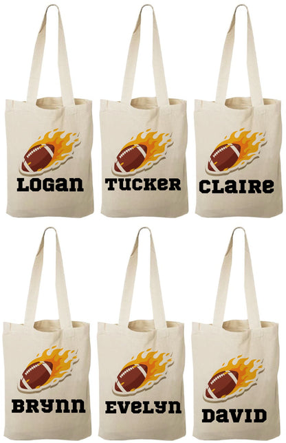 Personalized Football Party Favor Bags – Custom Name Goodie Bags, Kids Sports Birthday Favors, Game Day Treat Bags, Tailgate Party Gifts