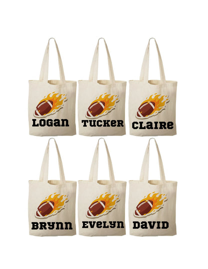 Personalized Football Party Favor Bags – Custom Name Goodie Bags, Kids Sports Birthday Favors, Game Day Treat Bags, Tailgate Party Gifts