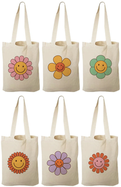 Groovy Flower Party Favor Bags - Perfect for Flower Themed Parties & Events! - Set of Six Bags