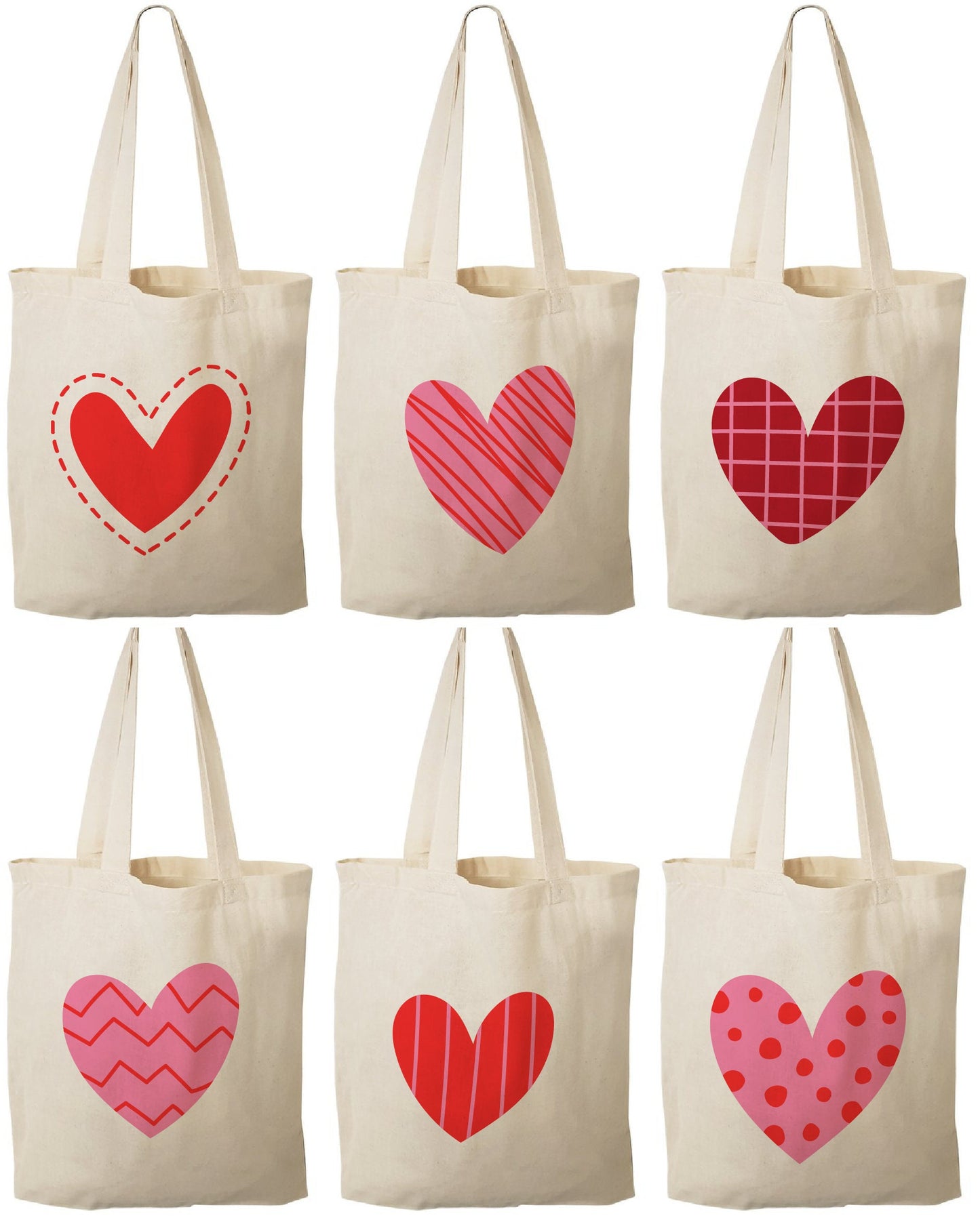 Valentine's Day Party Favor Bags - Set of Six Bags