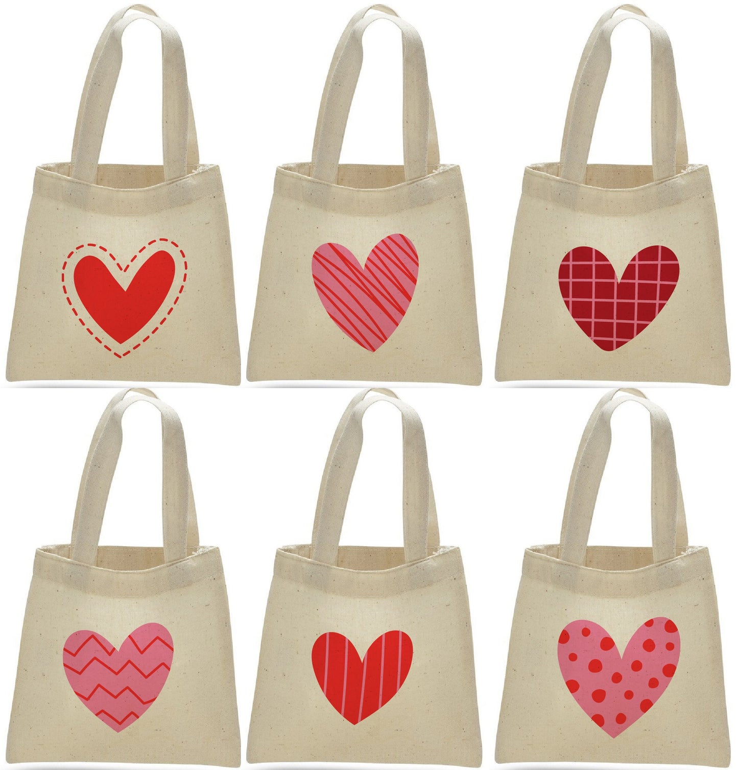 Valentine's Day Party Favor Bags - Set of Six Bags
