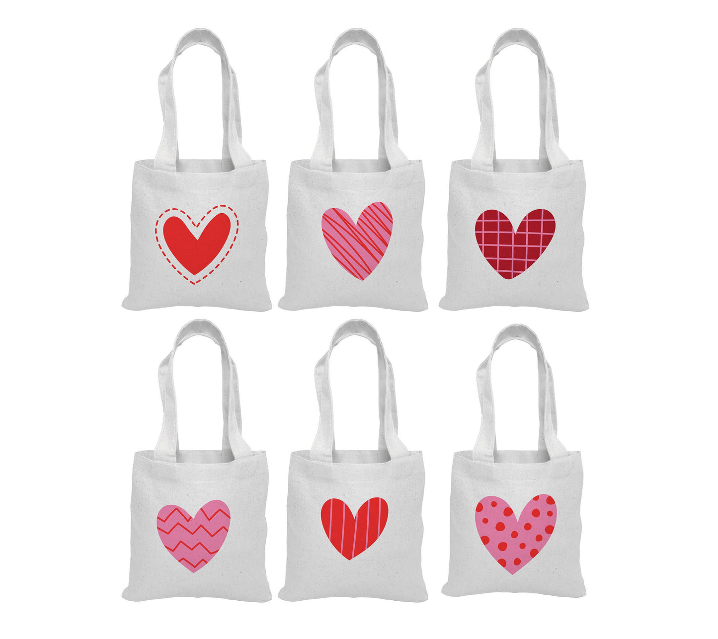 Valentine's Day Party Favor Bags - Set of Six Bags