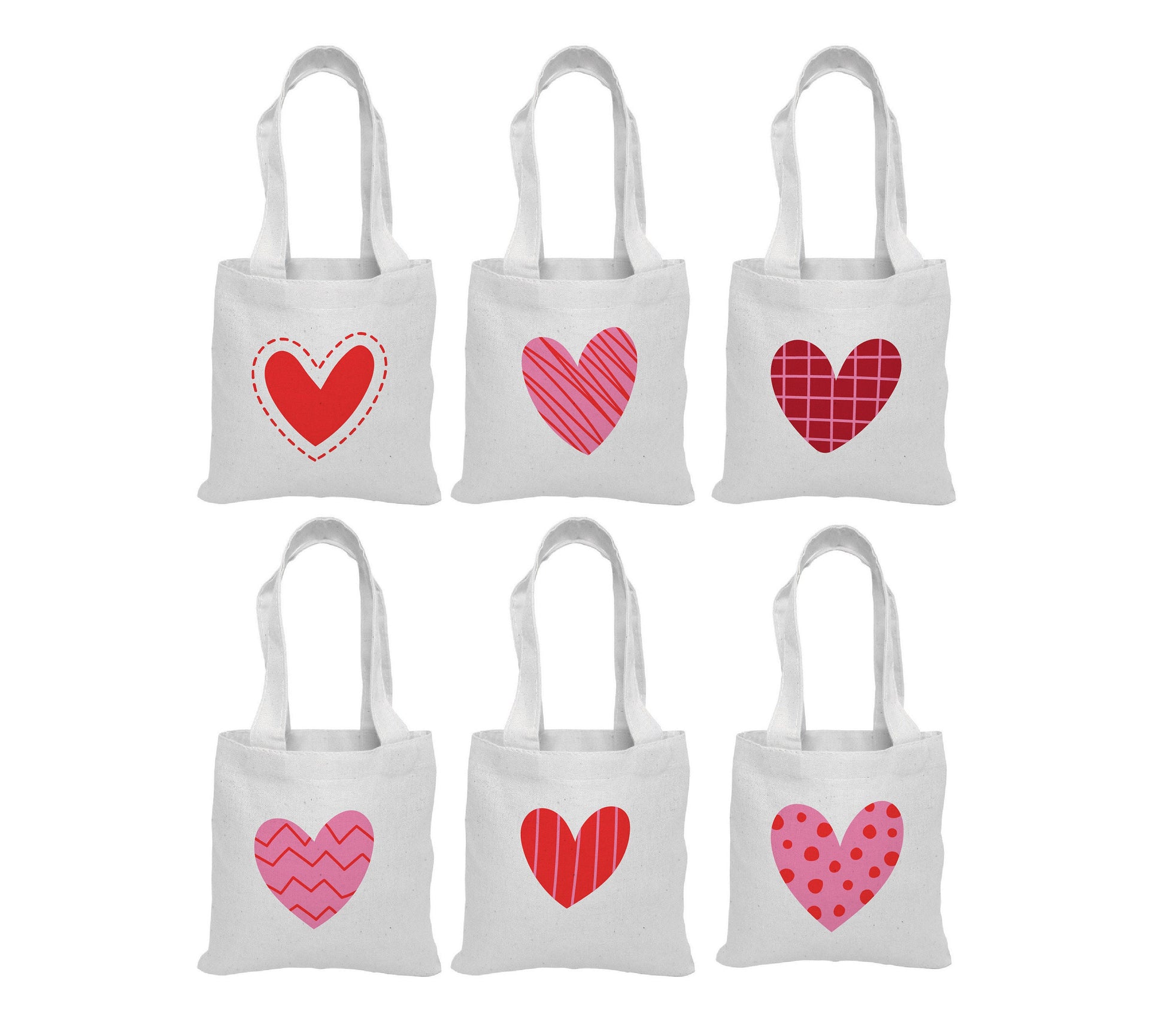 Valentine's Day Party Favor Bags - Set of Six Bags