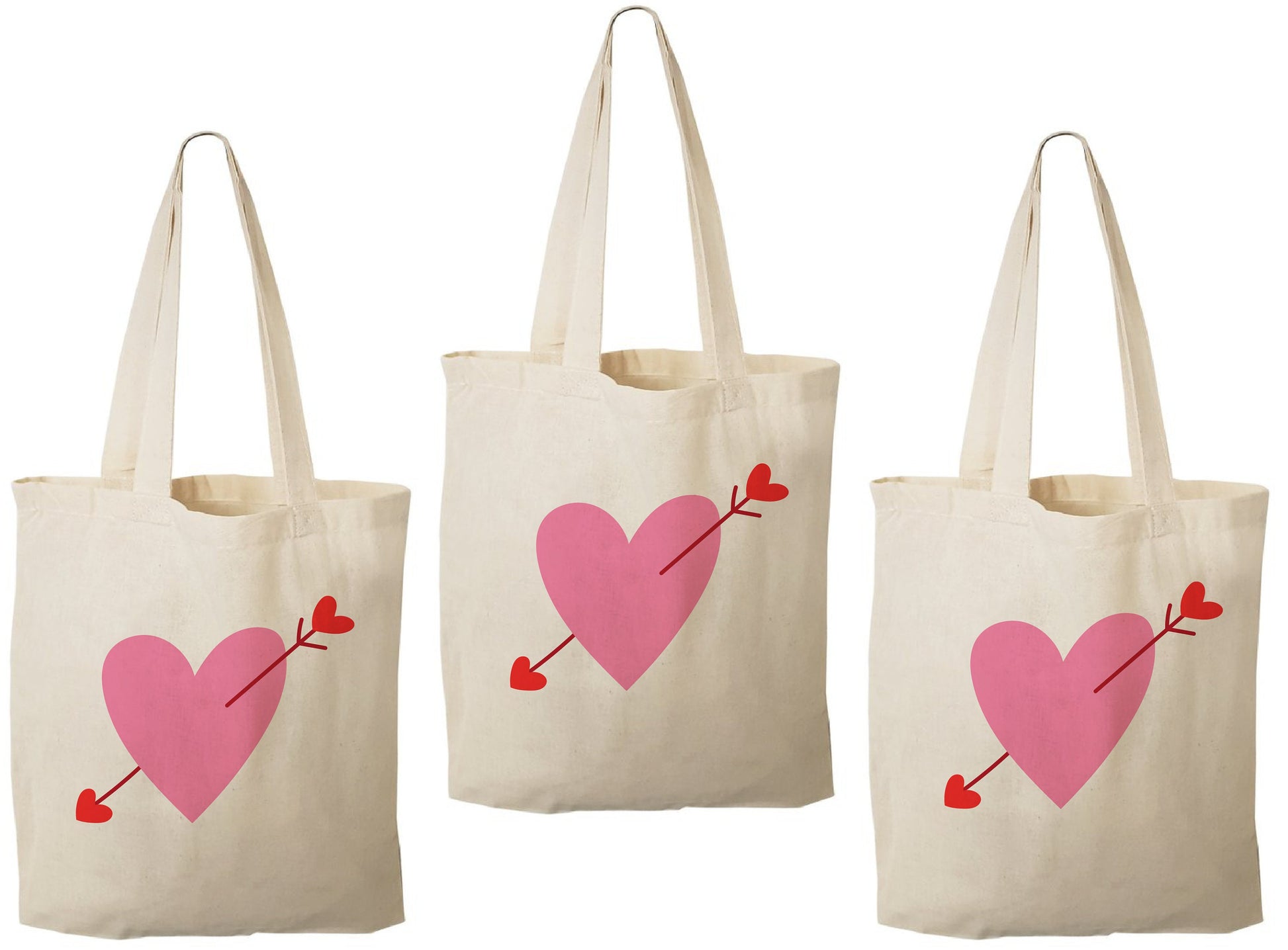 Personalized Valentine's Day Party Favor Bags - Set of Three Bags