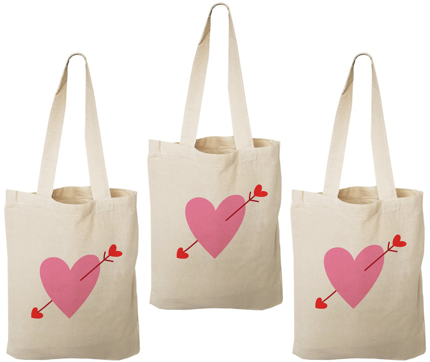 Personalized Valentine's Day Party Favor Bags - Set of Three Bags