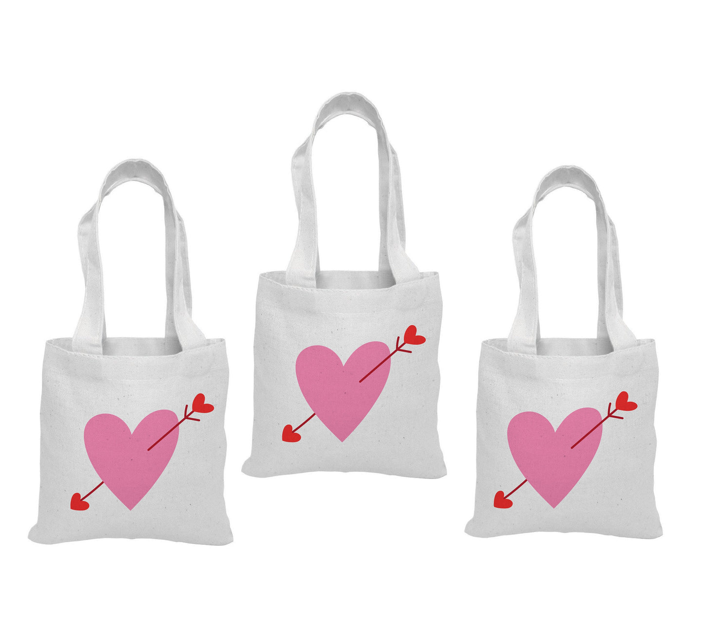 Personalized Valentine's Day Party Favor Bags - Set of Three Bags