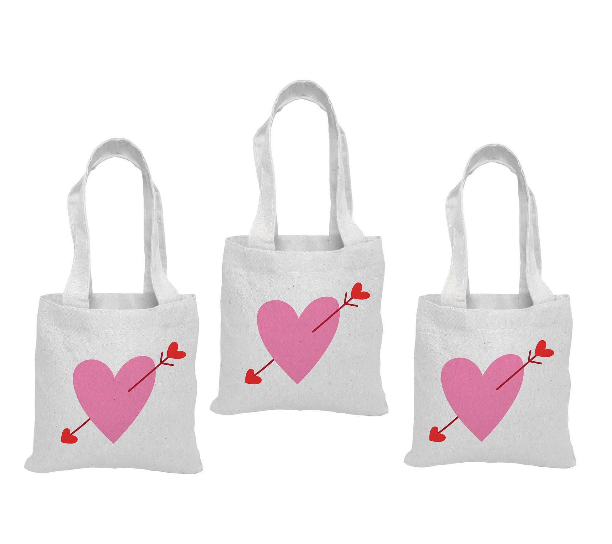Personalized Valentine's Day Party Favor Bags - Set of Three Bags