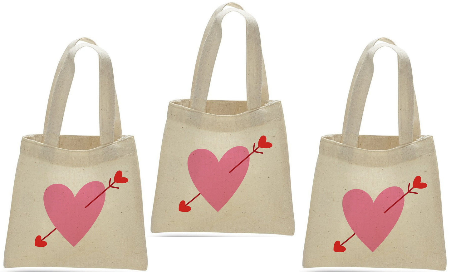 Personalized Valentine's Day Party Favor Bags - Set of Three Bags