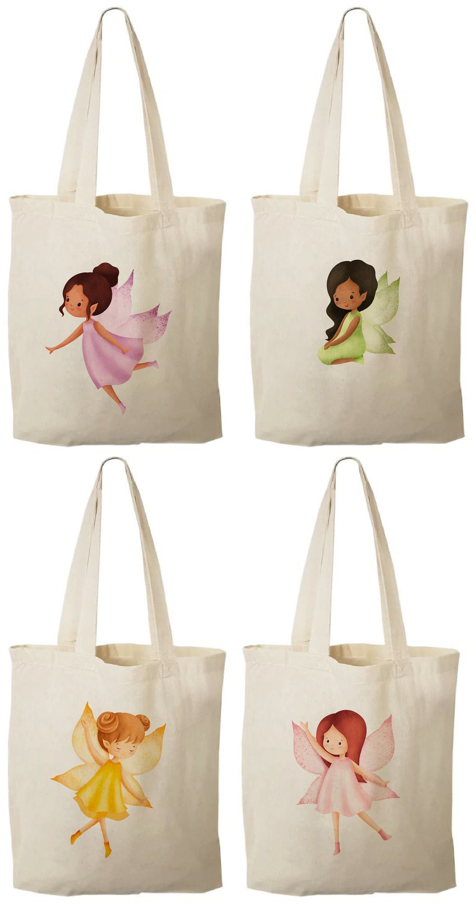 Fairy Party Favor Bags, Set of 4, Fairy Tale Goodie Bags