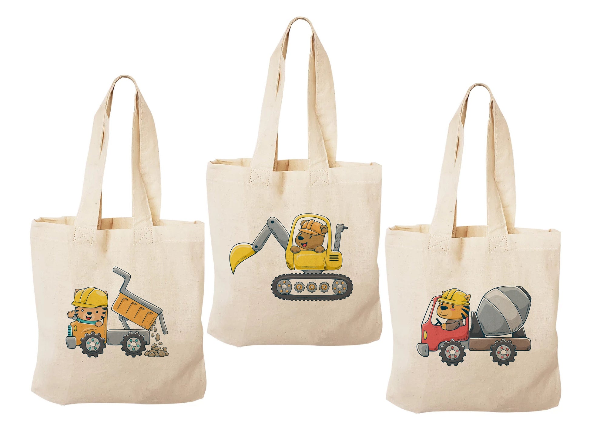 Construction Party Favor Bags - Set of Three Bags