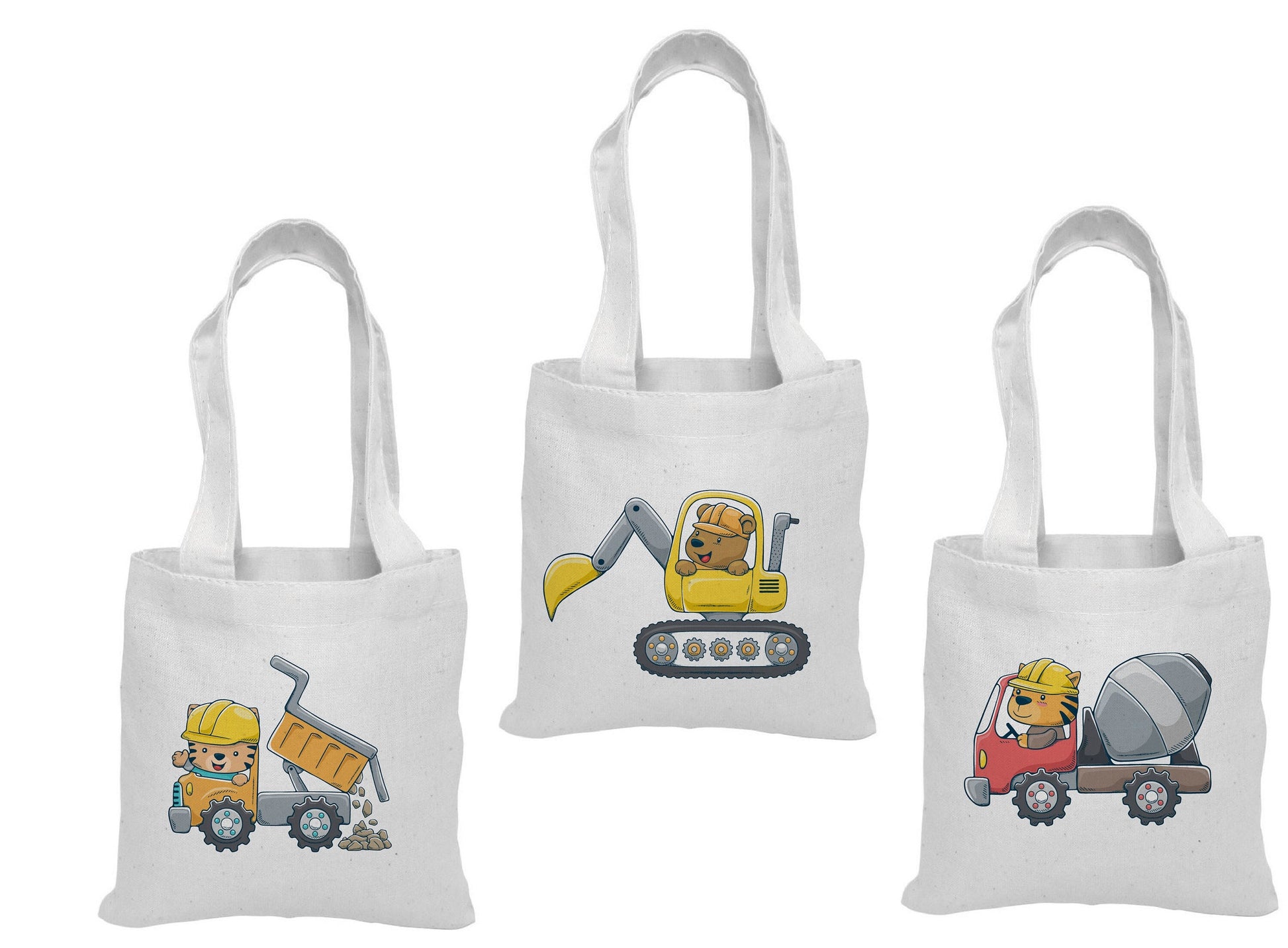 Construction Party Favor Bags - Set of Three Bags
