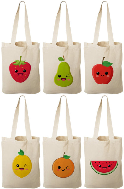 Fruit Party Favor Bags - Perfect for Fruit Themed Parties & Events - Set of Six Bags