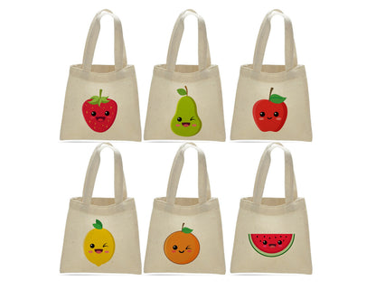 Fruit Party Favor Bags - Perfect for Fruit Themed Parties & Events - Set of Six Bags
