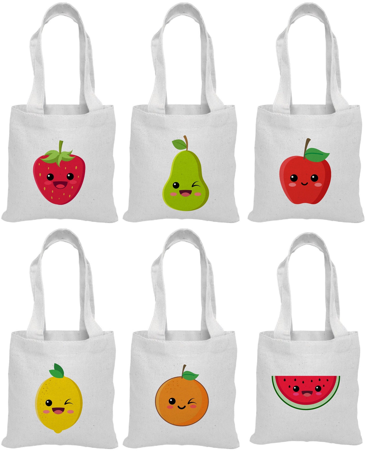 Fruit Party Favor Bags - Perfect for Fruit Themed Parties & Events - Set of Six Bags