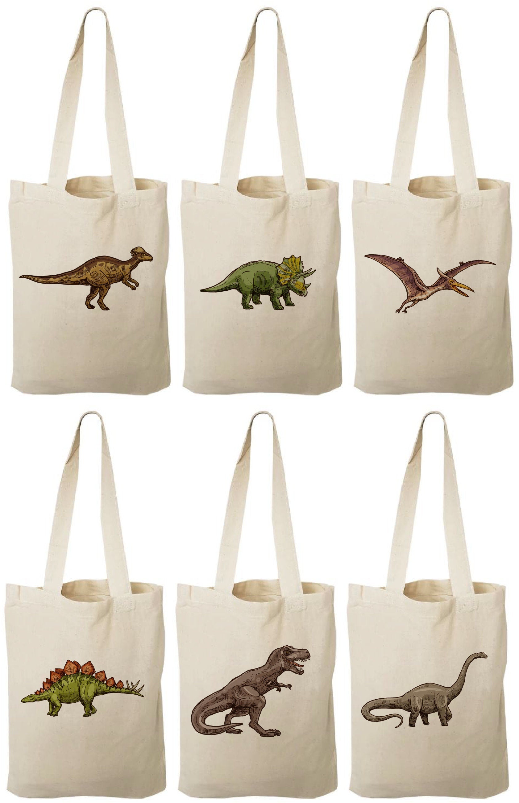 Dinosaur Party Favor Bags - Perfect for Dinosaur Themed Parties & Events - Set of Six