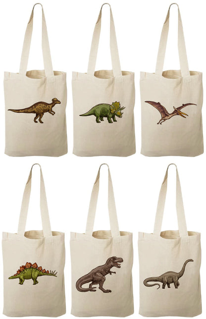Dinosaur Party Favor Bags - Perfect for Dinosaur Themed Parties & Events - Set of Six