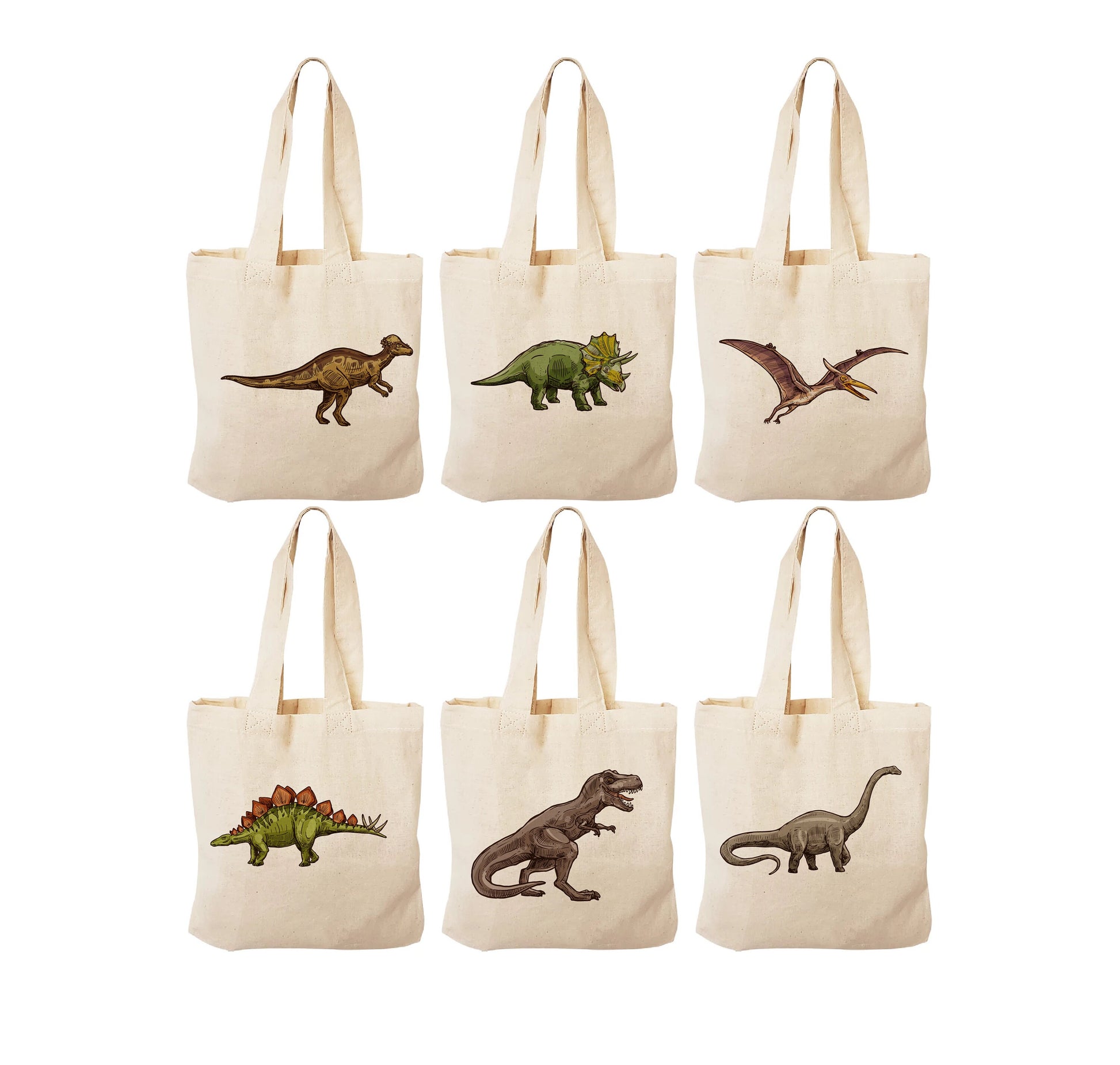 Dinosaur Party Favor Bags - Perfect for Dinosaur Themed Parties & Events - Set of Six