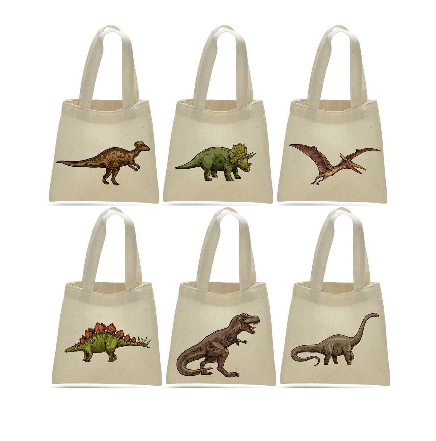 Dinosaur Party Favor Bags - Perfect for Dinosaur Themed Parties & Events - Set of Six