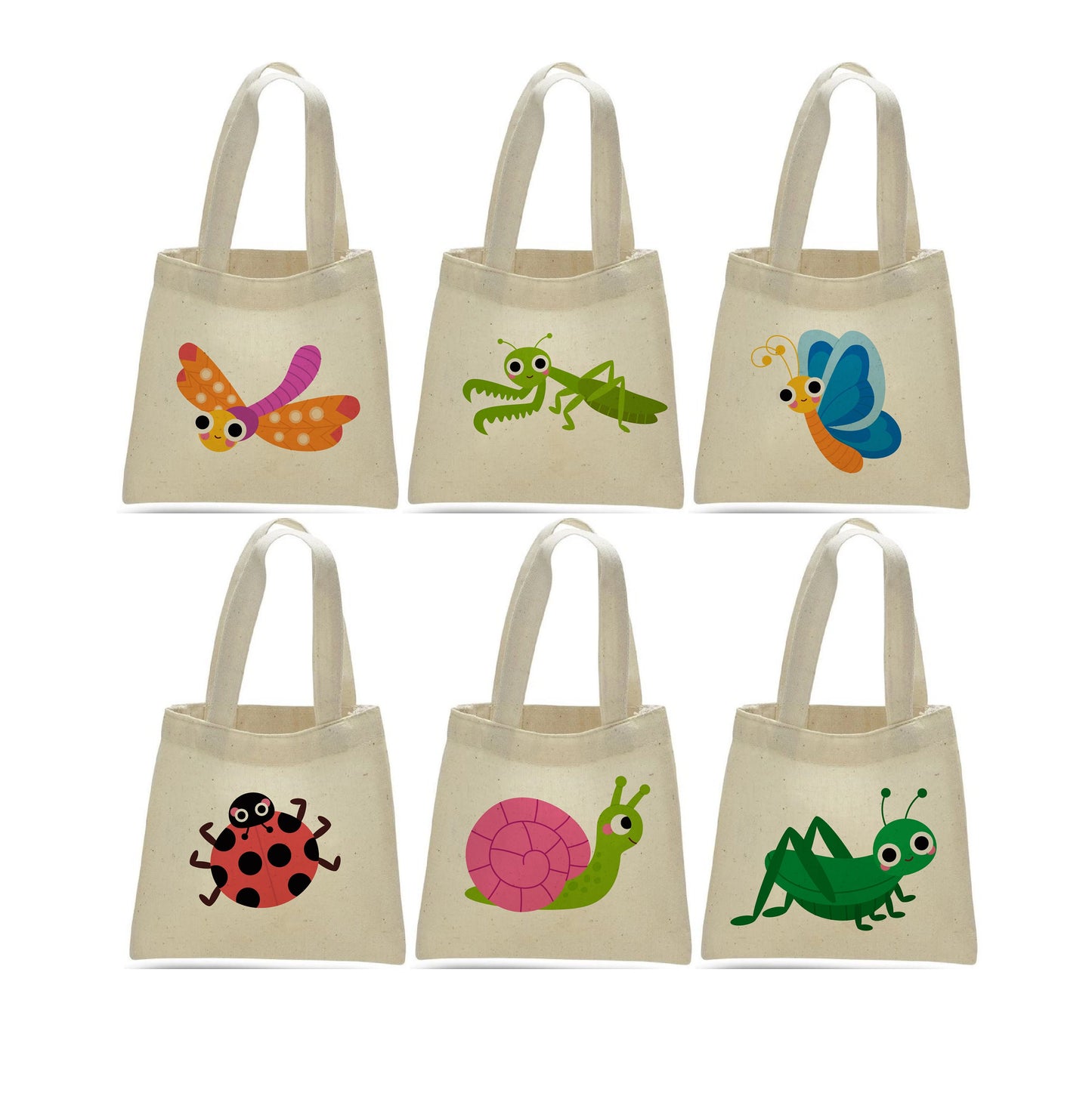 Insect Party Favor Bags - Set of Six Bags