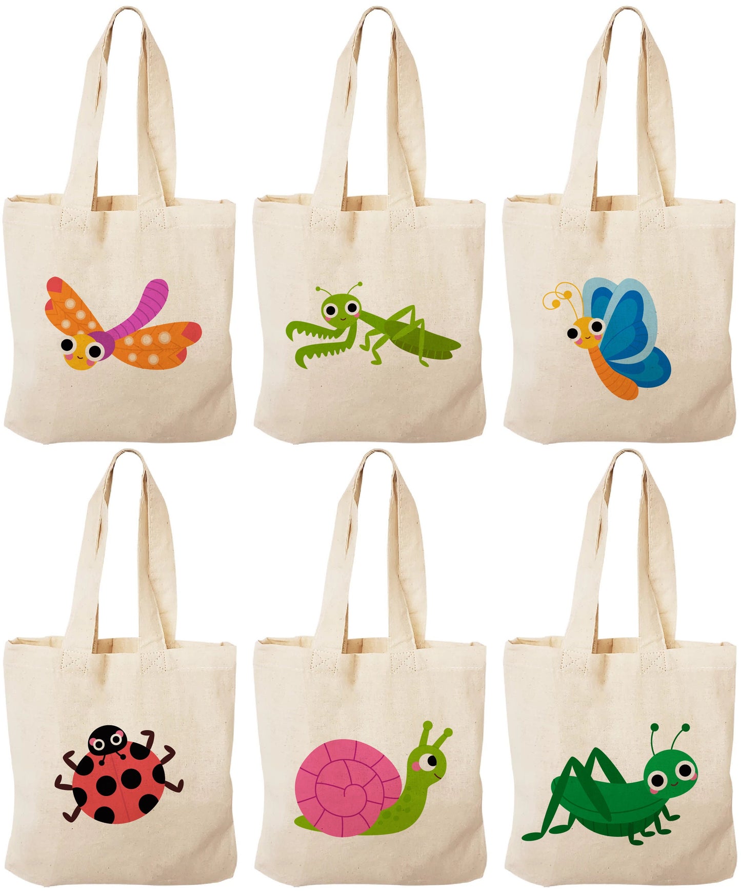 Insect Party Favor Bags - Set of Six Bags