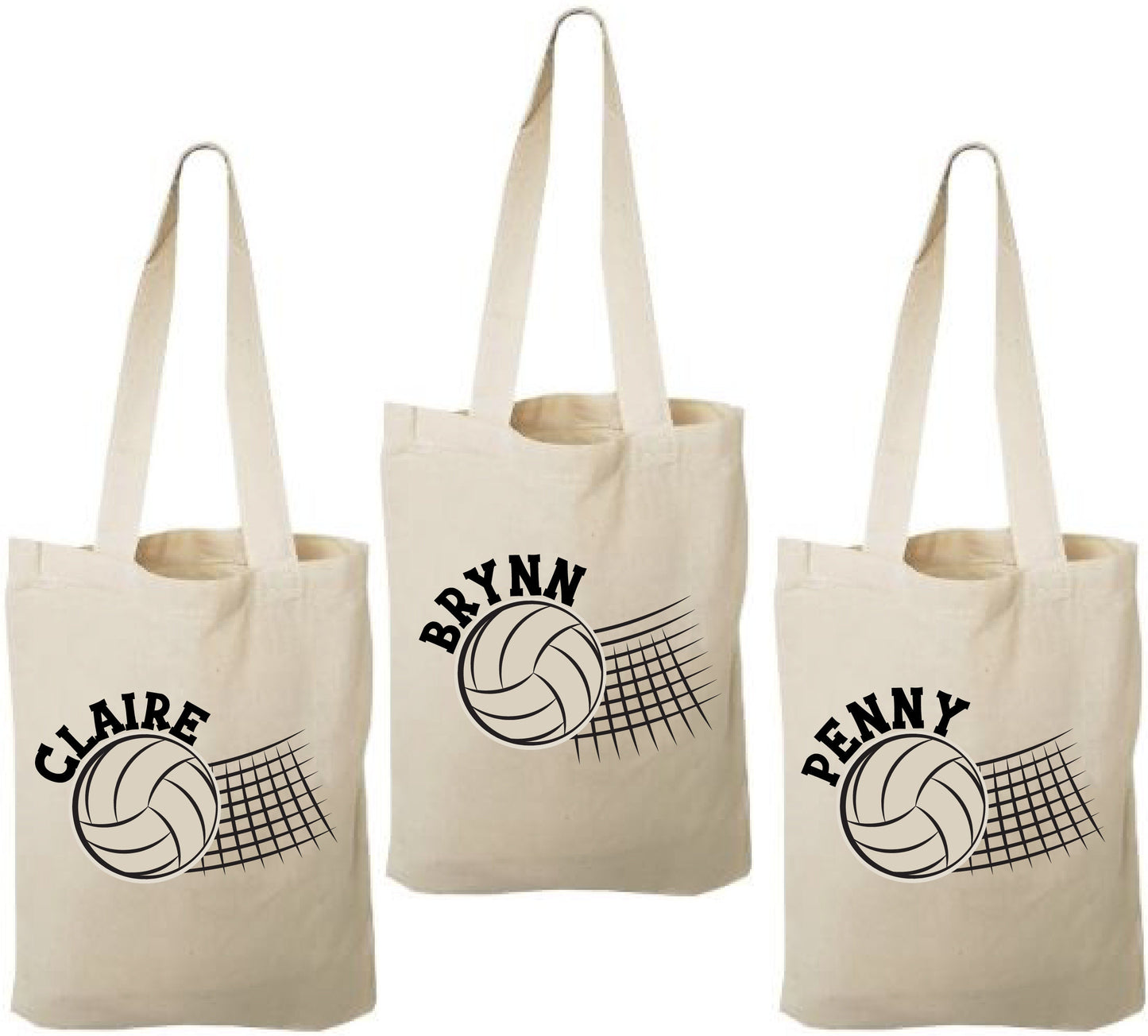 Personalized Volleyball Party Favor Bags - Set of Three Bags